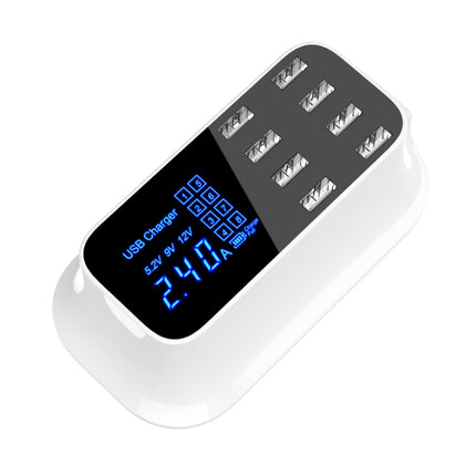 YC-CDA19A 8-port USB Multi-function 40W Intelligent Digital Display Fast Charging Dock, UK Plug