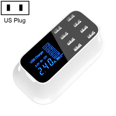 YC-CDA19A 8-port USB Multi-function 40W Intelligent Digital Display Fast Charging Dock, UK Plug