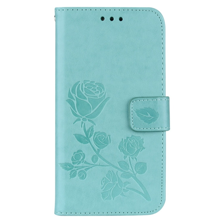 Für Galaxy J3 (2017) / J330 (EU-Version) mit Rosen, gepresstem Blumenmuster, horizontales Klappetui aus Leder mit Halterung, Kartenfächern und Geldbörse, für Samsung Galaxy J3 (2017) / J330 (EU-Version), für Galaxy J3 (2017) / J330 (EU-Version)