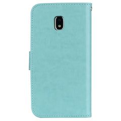 Für Galaxy J3 (2017) / J330 (EU-Version) mit Rosen, gepresstem Blumenmuster, horizontales Klappetui aus Leder mit Halterung, Kartenfächern und Geldbörse, für Samsung Galaxy J3 (2017) / J330 (EU-Version), für Galaxy J3 (2017) / J330 (EU-Version)
