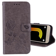 For Galaxy J3 (2017) / J330 (EU Version) Roses Pressed Flower Pattern Horizontal Flip Leather Case with Holder & Card Slots & Wallet, For Galaxy J3 (2017) / J330 (EU Version), For Samsung Galaxy J3 (2017) / J330 (EU Version)