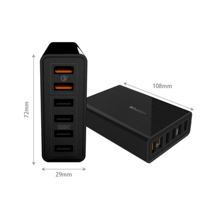 VEDFUN TurboCube D620 Six Ports Quick Charge 3.0 + SDDC Technology USB Charger, EU/US/UK Plug