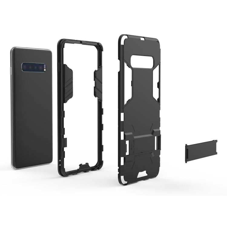Stoßfeste PC + TPU-Hülle für Galaxy S10+, mit Halterung, für Samsung Galaxy S10+, Galaxy S10+, Galaxy S10 Pro