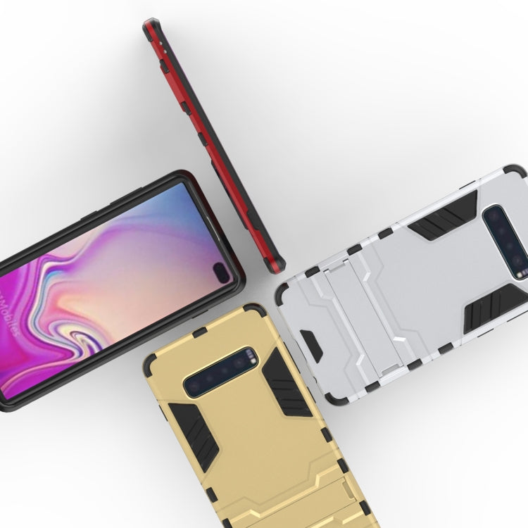 Stoßfeste PC + TPU-Hülle für Galaxy S10+, mit Halterung, für Samsung Galaxy S10+, Galaxy S10+, Galaxy S10 Pro