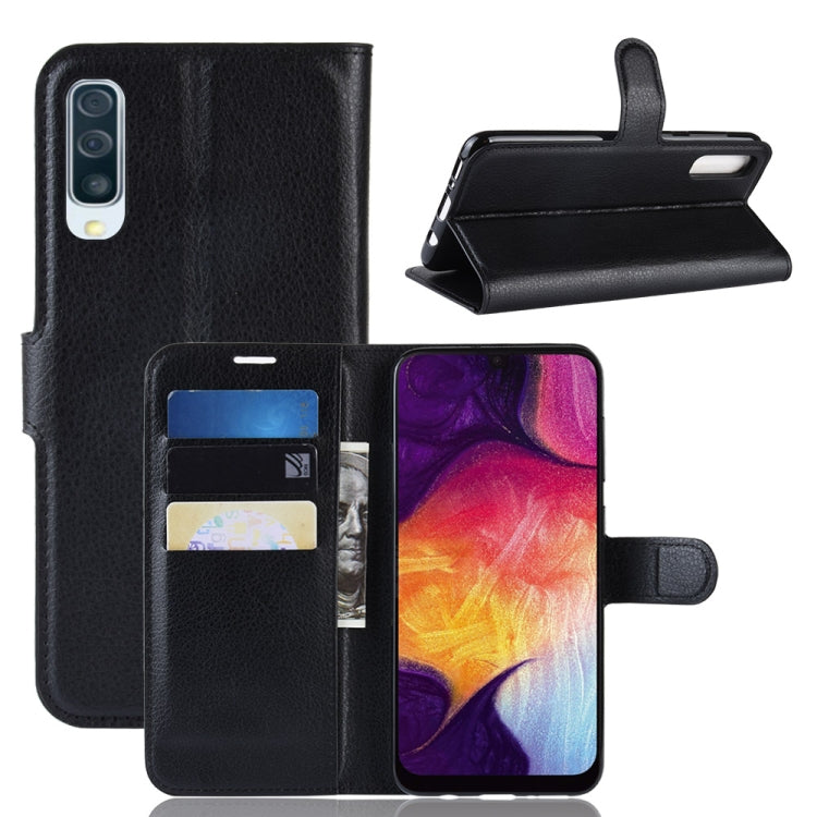 Litchi Texture Horizontal Flip Leather Case for Galaxy A50, with Wallet & Holder & Card Slots, For Galaxy A50 (1), For Galaxy A50  (1)