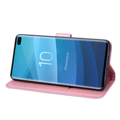 Rose Embossed Horizontal Flip PU Leather Case for Galaxy S10 Plus, with Holder & Card Slots & Wallet, For Samsung Galaxy S10 Plus