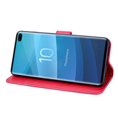 Horizontale Klapphülle aus PU-Leder mit Rosenprägung für das Galaxy S10 Plus, mit Halter &amp; Kartenfächern &amp; Geldbörse, für Samsung Galaxy S10 Plus
