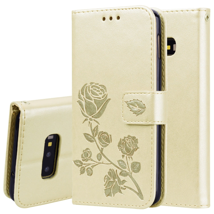 Horizontale Klapphülle aus PU-Leder mit Rosenprägung für Galaxy S10e, mit Halter &amp; Kartenfächern &amp; Geldbörse, für Samsung Galaxy S10e, Galaxy S10e