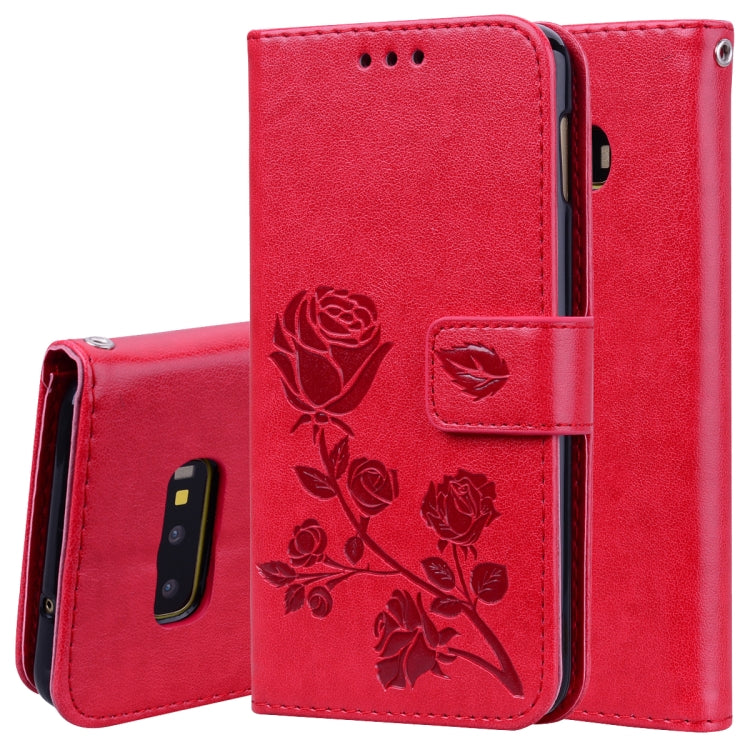 Horizontale Klapphülle aus PU-Leder mit Rosenprägung für Galaxy S10e, mit Halter &amp; Kartenfächern &amp; Geldbörse, für Samsung Galaxy S10e, Galaxy S10e