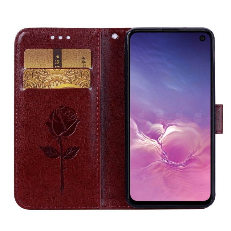 Horizontale Klapphülle aus PU-Leder mit Rosenprägung für Galaxy S10e, mit Halter &amp; Kartenfächern &amp; Geldbörse, für Samsung Galaxy S10e, Galaxy S10e