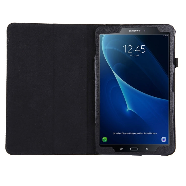 For Galaxy Tab A 10.1 / T580 Litchi Texture Magnetic Horizontal Flip Leather Case with Holder & Sleep / Wake-up Function