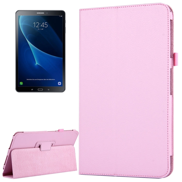 For Galaxy Tab A 10.1 / T580 Litchi Texture Magnetic Horizontal Flip Leather Case with Holder & Sleep / Wake-up Function