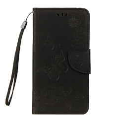 For Galaxy A8 (2018) Vintage Embossed Floral Butterfly Pattern Horizontal Flip Leather Case with Card Slot & Holder & Wallet & Lanyard, For Galaxy A8 (2018)