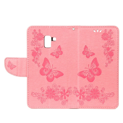 For Galaxy A8+ (2018) Vintage Embossed Floral Butterfly Pattern Horizontal Flip Leather Case with Card Slot & Holder & Wallet & Lanyard, For Galaxy A8+ (2018)