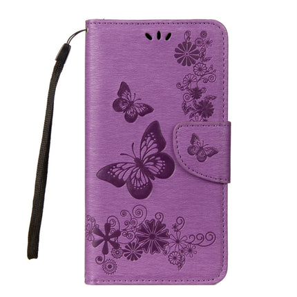Para Galaxy A8+ (2018) Funda de cuero con tapa horizontal con diseño de mariposas y flores en relieve vintage con ranura para tarjetas, soporte, billetera y cordón, para Galaxy A8+ (2018)