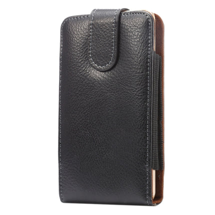 5.5 inch Litchi Texture Vertical Flip Upright Genuine Leather Case / Waist Bag with Rotatable Back Splint for Huawei P9 Plus & Honor 7i & Honor 6 Plus, Galaxy Note 3 & Note 2, etc