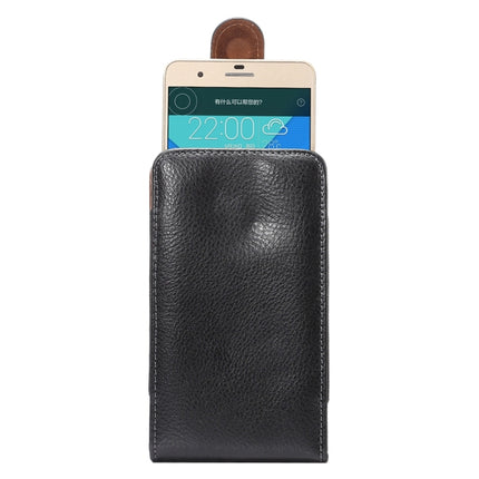 5.5 inch Litchi Texture Vertical Flip Upright Genuine Leather Case / Waist Bag with Rotatable Back Splint for Huawei P9 Plus & Honor 7i & Honor 6 Plus, Galaxy Note 3 & Note 2, etc