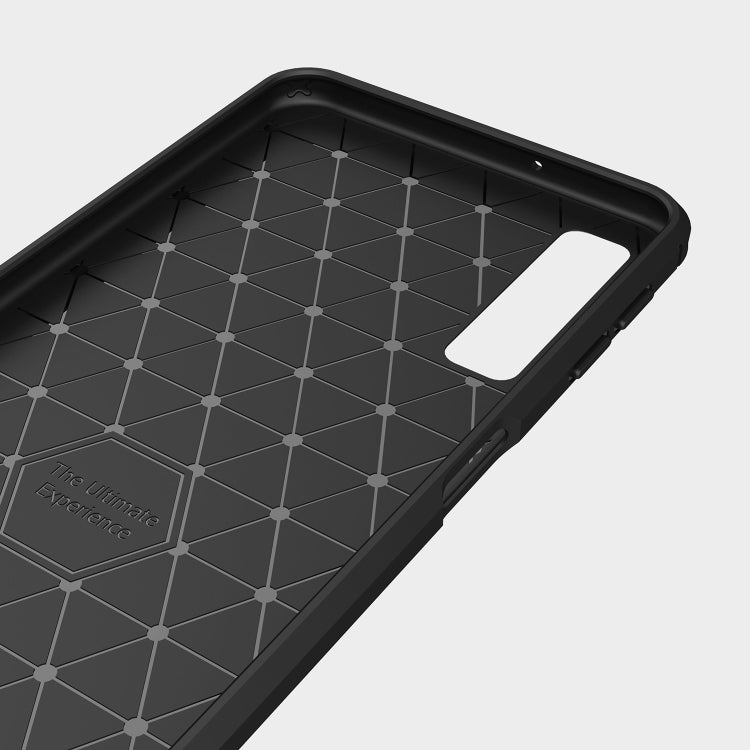Für Galaxy A7 (2018) / A750, gebürstete Kohlefaserstruktur, TPU, stoßfeste, rutschfeste, weiche Schutzhülle auf der Rückseite, für Galaxy A7 (2018), Galaxy A7 (2018)