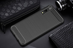 For Galaxy A7 (2018) / A750 Brushed Carbon Fiber Texture TPU Shockproof Anti-slip Soft Protective Back Cover Case, For Galaxy A7 (2018), Galaxy A7 (2018)