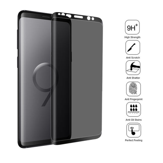 For Galaxy S9+ 0.3mm 9H Surface Hardness 3D Privacy Anti-glare Tempered Glass Protective Film, For Samsung Galaxy S9+