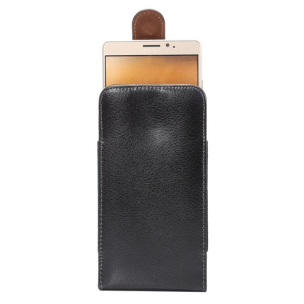 6.3 inch Litchi Texture Vertical Flip Upright Genuine Leather Case / Waist Bag with Rotatable Back Splint for Galaxy Mega 6.3 / i9200 / i9208 / 9152 / 9158 / p709, etc