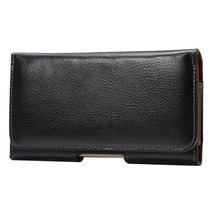 6.3 inch Litchi Texture Vertical Flip Thwartwise Genuine Leather Case / Waist Bag with Rotatable Back Splint for Galaxy Mega 6.3 / i9200 / i9208 / 9152 / 9158 / p709, etc
