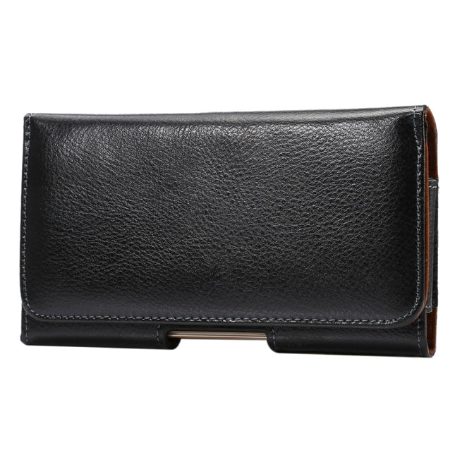 6.3 inch Litchi Texture Vertical Flip Thwartwise Genuine Leather Case / Waist Bag with Rotatable Back Splint for Galaxy Mega 6.3 / i9200 / i9208 / 9152 / 9158 / p709, etc