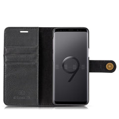 DG.MING para Galaxy S9 Crazy Horse Texture Funda protectora magnética desmontable con tapa horizontal, ranuras para tarjetas y billetera, Galaxy S9