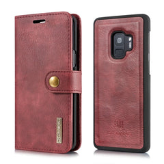 DG.MING para Galaxy S9 Crazy Horse Texture Funda protectora magnética desmontable con tapa horizontal, ranuras para tarjetas y billetera, Galaxy S9