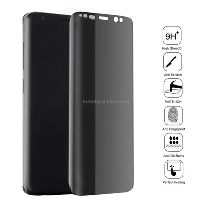 For Galaxy S8+ / G9550 0.3mm 9H Surface Hardness 3D Curved Privacy Anti-glare Full Screen Tempered Glass Screen Protector, For Samsung Galaxy S8+