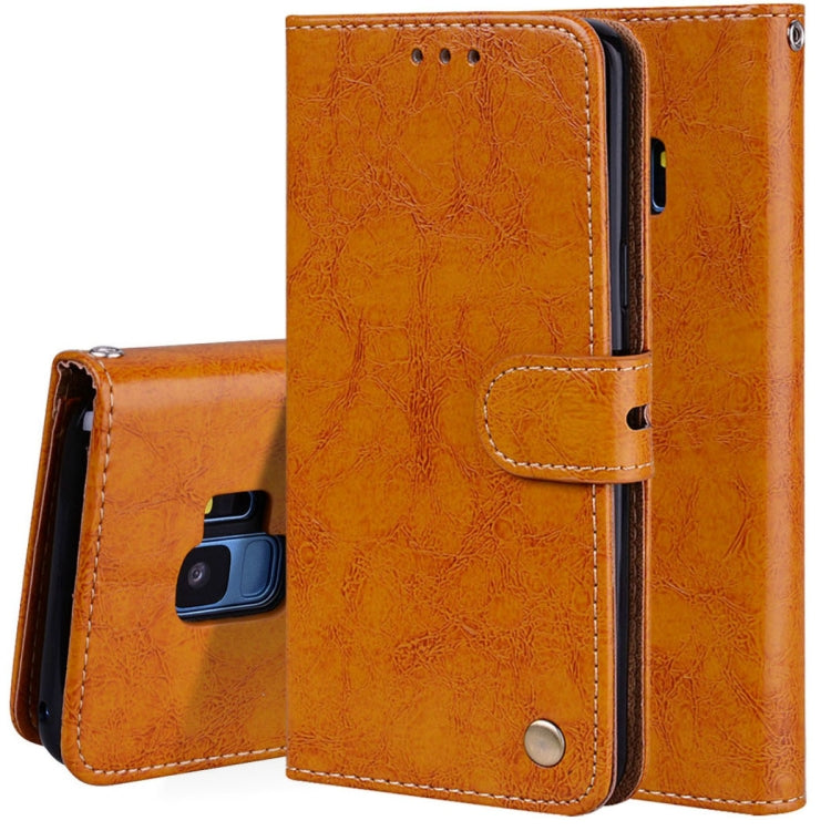 Für Galaxy S9 Ölwachstextur Horizontal Flip Ledertasche mit Halter &amp; Kartenfächern &amp; Geldbörse, Für Galaxy S9