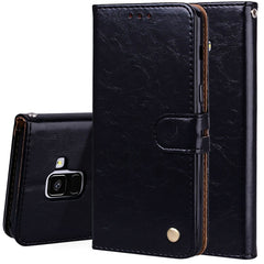 For Galaxy A8 (2018) Business Style Oil Wax Texture Horizontal Flip Leather Case with Holder & Card Slots & Wallet, For Galaxy A8 (2018)