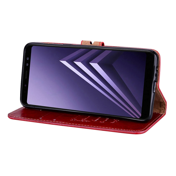 Für Galaxy A8 (2018) Business Style Ölwachstextur Horizontal Flip Ledertasche mit Halter &amp; Kartenfächern &amp; Geldbörse, Für Galaxy A8 (2018)