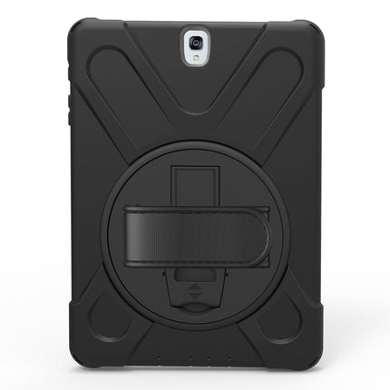 For Galaxy Tab S3 9.7 inch T820 360 Degree Rotation PC + Silicone Protective Case with Holder & Hand-strap, For Galaxy Tab S3 9.7 inch T820