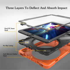 For Galaxy Tab S3 9.7 inch T820 360 Degree Rotation PC + Silicone Protective Case with Holder & Hand-strap, For Galaxy Tab S3 9.7 inch T820