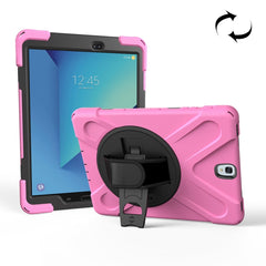 For Galaxy Tab S3 9.7 inch T820 360 Degree Rotation PC + Silicone Protective Case with Holder & Hand-strap, For Galaxy Tab S3 9.7 inch T820