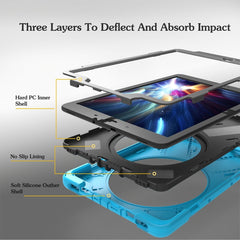 For Galaxy Tab S3 9.7 inch T820 360 Degree Rotation PC + Silicone Protective Case with Holder & Hand-strap, For Galaxy Tab S3 9.7 inch T820