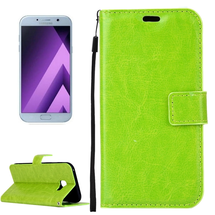 Für Galaxy A5 (2017) / A520 Crazy Horse Texture Horizontal Flip PU Ledertasche mit Halter &amp; Kartenfächern &amp; Geldbörse &amp; Bilderrahmen &amp; Trageband &amp; Magnetschnalle, Für Galaxy A5 (2017)