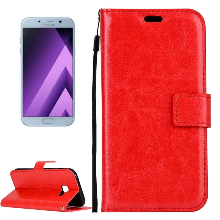 Für Galaxy A5 (2017) / A520 Crazy Horse Texture Horizontal Flip PU Ledertasche mit Halter &amp; Kartenfächern &amp; Geldbörse &amp; Bilderrahmen &amp; Trageband &amp; Magnetschnalle, Für Galaxy A5 (2017)