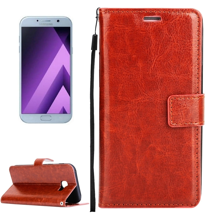 Für Galaxy A5 (2017) / A520 Crazy Horse Texture Horizontal Flip PU Ledertasche mit Halter &amp; Kartenfächern &amp; Geldbörse &amp; Bilderrahmen &amp; Trageband &amp; Magnetschnalle, Für Galaxy A5 (2017)
