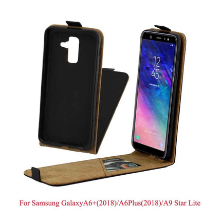 Vertikale Flip-Hülle aus TPU-Leder im Business-Stil für Samsung Galaxy A6 Plus (2018), mit Kartensteckplatz, für Samsung Galaxy A6 Plus (2018)
