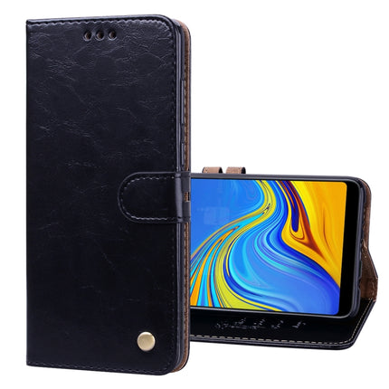 Funda de cuero con tapa horizontal con textura de cera de aceite de estilo empresarial para Samsung Galaxy A9 (2018) / A9s, con soporte, ranuras para tarjetas y billetera c, para Galaxy A9 (2018) / A9s