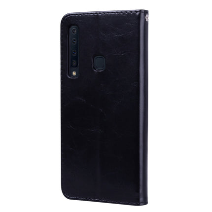 Funda de cuero con tapa horizontal con textura de cera de aceite de estilo empresarial para Samsung Galaxy A9 (2018) / A9s, con soporte, ranuras para tarjetas y billetera c, para Galaxy A9 (2018) / A9s