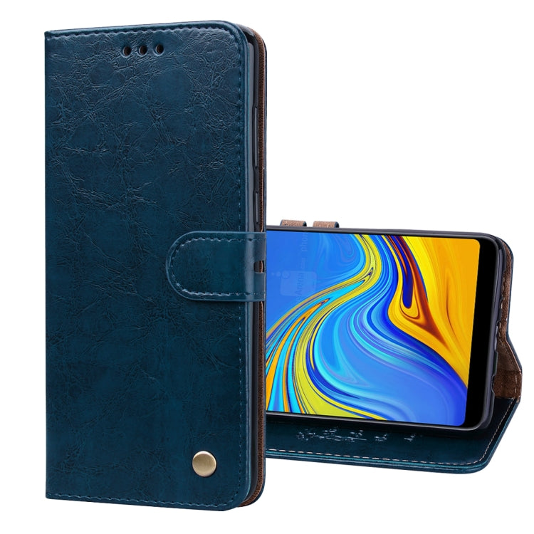 Funda de cuero con tapa horizontal con textura de cera de aceite de estilo empresarial para Samsung Galaxy A9 (2018) / A9s, con soporte, ranuras para tarjetas y billetera c, para Galaxy A9 (2018) / A9s