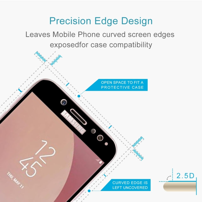 For Galaxy J7 (2017) (EU Version) 0.26mm 9H Surface Hardness 2.5D Curved Silk-screen Full Screen Tempered Glass Screen Protector