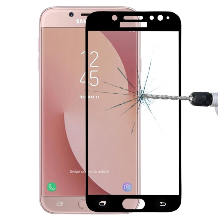 For Galaxy J7 (2017) (EU Version) 0.26mm 9H Surface Hardness 2.5D Curved Silk-screen Full Screen Tempered Glass Screen Protector