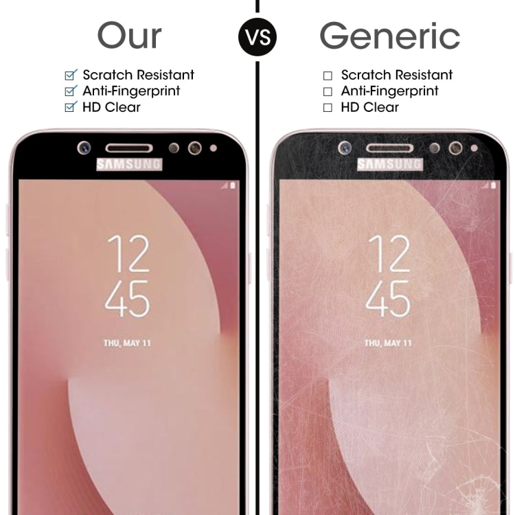 For Galaxy J7 (2017) (EU Version) 0.26mm 9H Surface Hardness 2.5D Curved Silk-screen Full Screen Tempered Glass Screen Protector