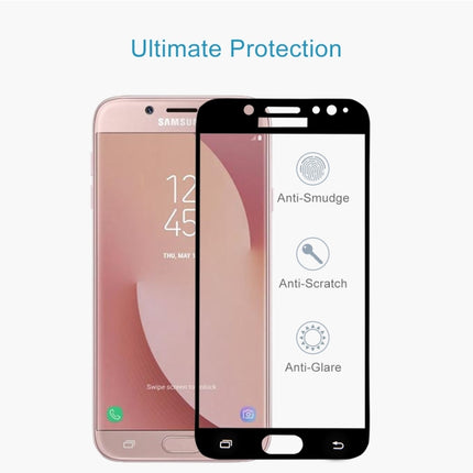 For Galaxy J7 (2017) (EU Version) 0.26mm 9H Surface Hardness 2.5D Curved Silk-screen Full Screen Tempered Glass Screen Protector