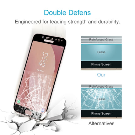 For Galaxy J7 (2017) (EU Version) 0.26mm 9H Surface Hardness 2.5D Curved Silk-screen Full Screen Tempered Glass Screen Protector