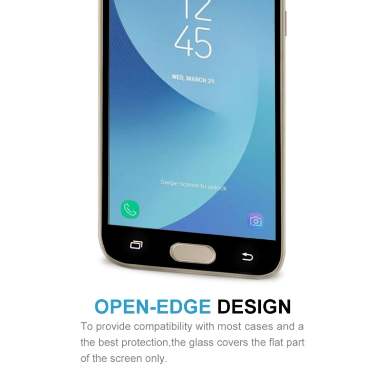 For Galaxy J7 (2017) (EU Version) 0.26mm 9H Surface Hardness 2.5D Curved Silk-screen Full Screen Tempered Glass Screen Protector